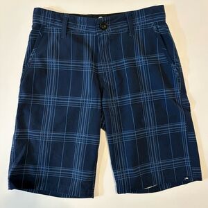 Quicksilver Plaid Golf Shorts. Blue Boys 10